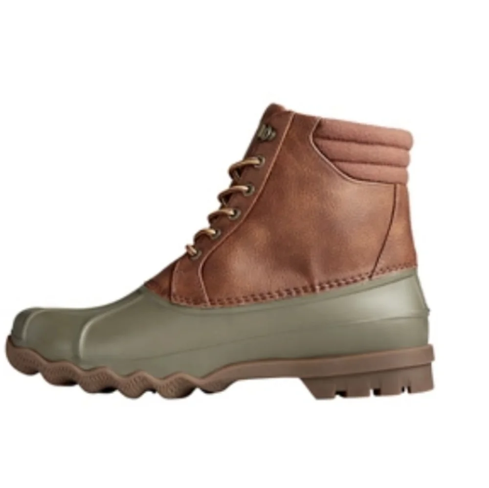 Sperry Top Sider Waterproof Duck Boot Olive and Tan